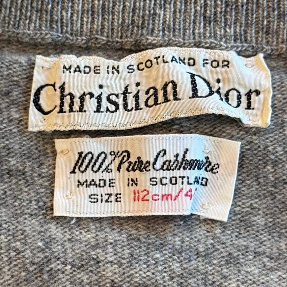 Vintage Christian Dior 100% Pure Cashmere Sweater Vest V-Neck Grey Men's 44‎ - Picture 6 of 8